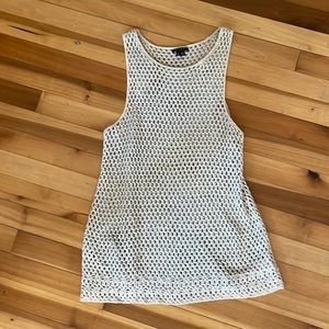 Theory white/grey crochet tank/tunic